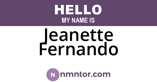 Jeanette Fernando
