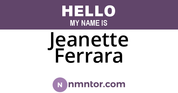 Jeanette Ferrara