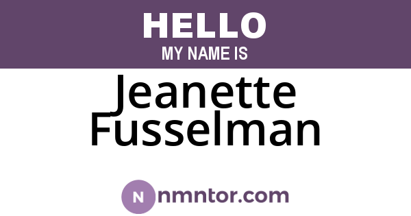 Jeanette Fusselman