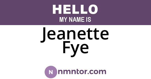 Jeanette Fye