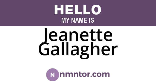 Jeanette Gallagher