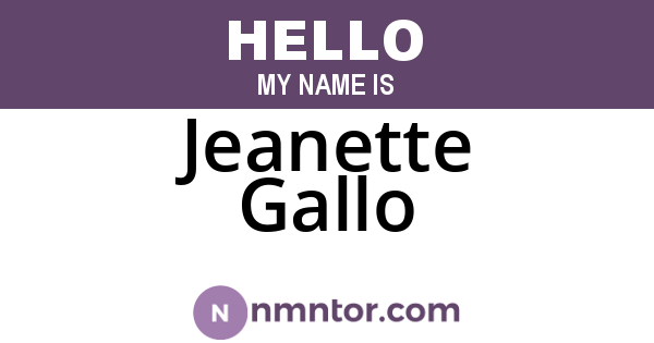 Jeanette Gallo