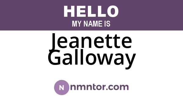 Jeanette Galloway