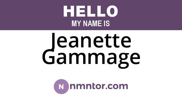 Jeanette Gammage