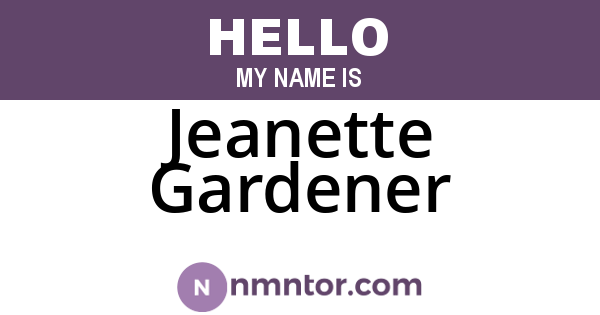 Jeanette Gardener