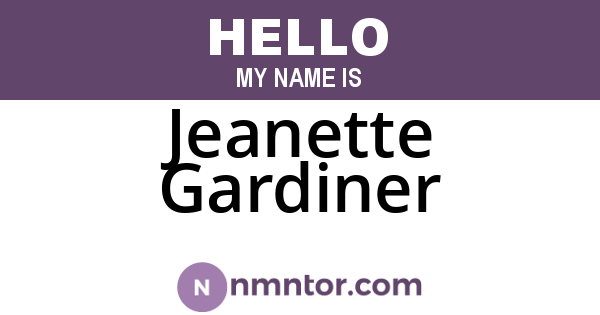 Jeanette Gardiner