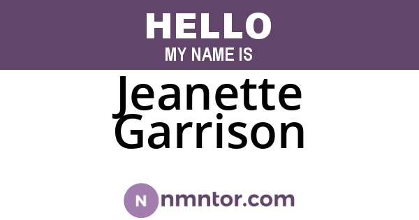 Jeanette Garrison
