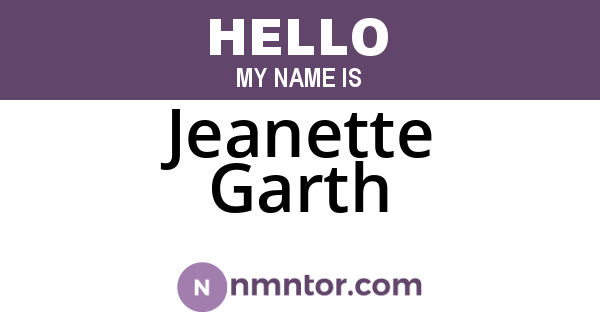 Jeanette Garth