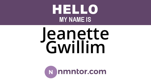 Jeanette Gwillim