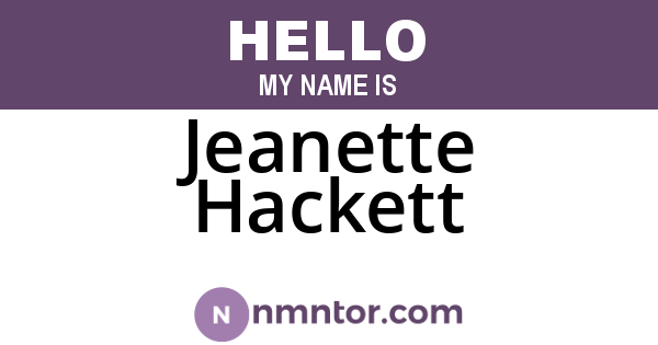Jeanette Hackett