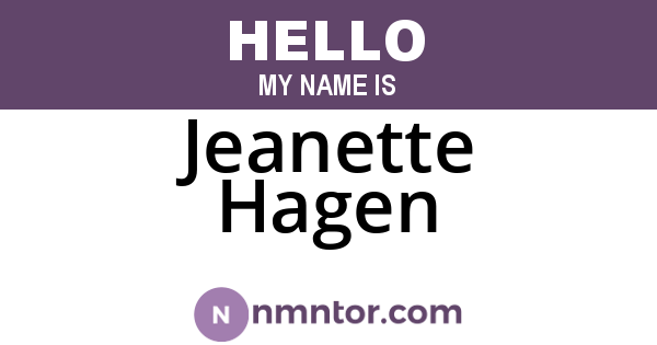 Jeanette Hagen