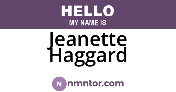 Jeanette Haggard