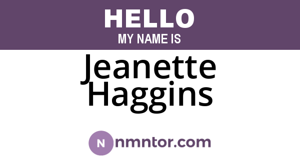 Jeanette Haggins