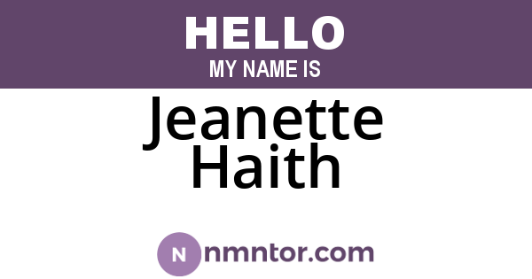 Jeanette Haith