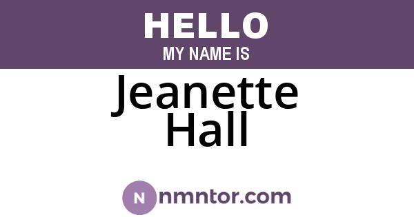 Jeanette Hall