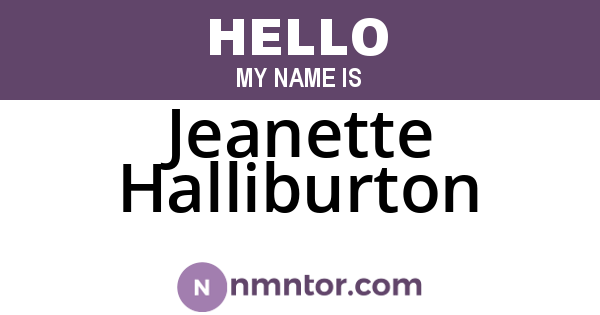 Jeanette Halliburton