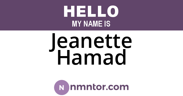 Jeanette Hamad
