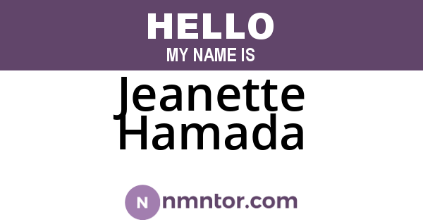 Jeanette Hamada