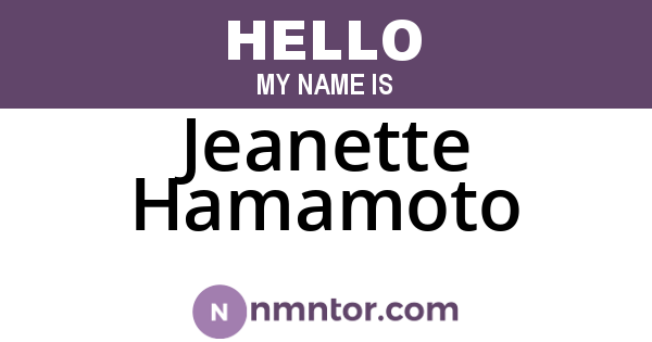 Jeanette Hamamoto