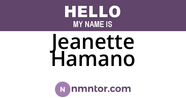 Jeanette Hamano