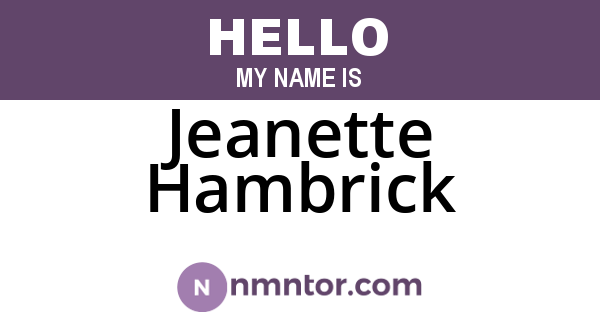 Jeanette Hambrick