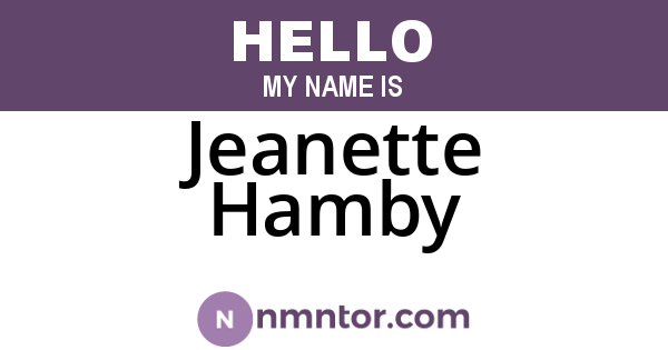 Jeanette Hamby