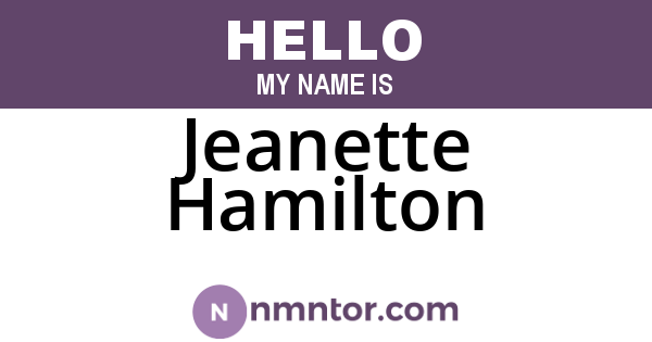 Jeanette Hamilton