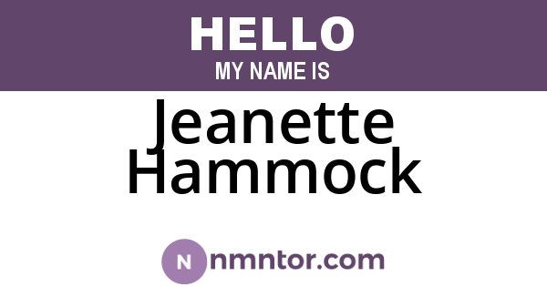 Jeanette Hammock