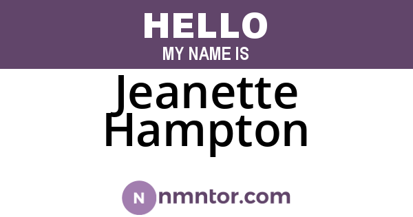Jeanette Hampton