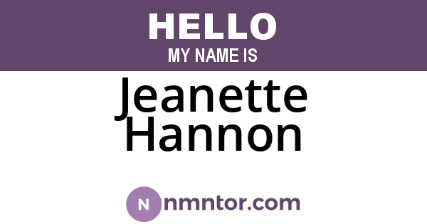 Jeanette Hannon