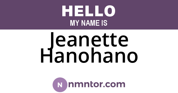 Jeanette Hanohano