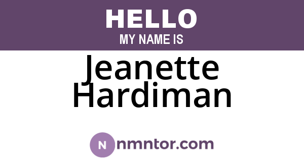 Jeanette Hardiman