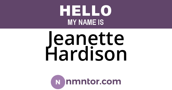 Jeanette Hardison
