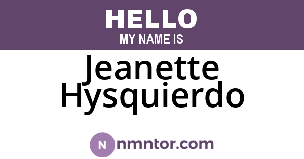 Jeanette Hysquierdo