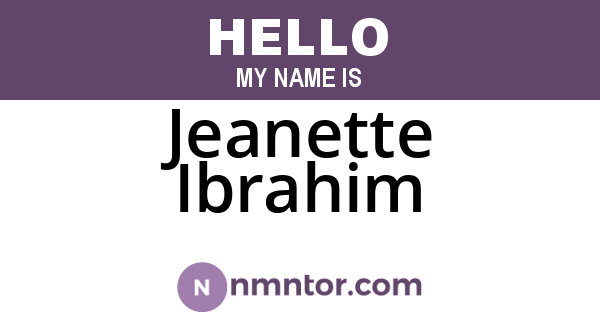 Jeanette Ibrahim