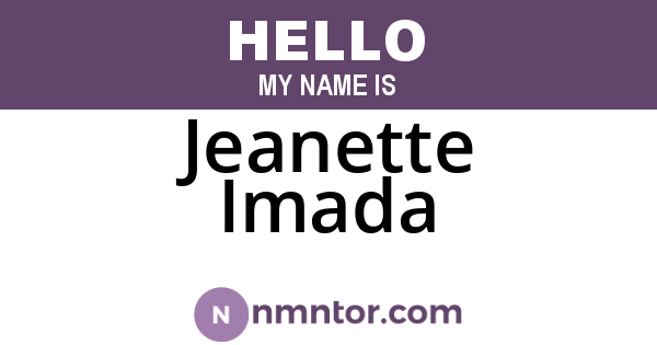 Jeanette Imada