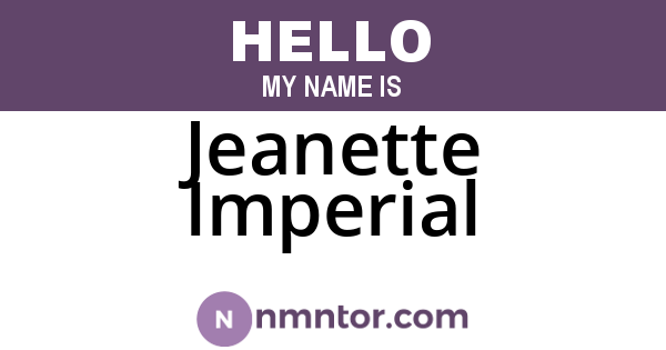 Jeanette Imperial