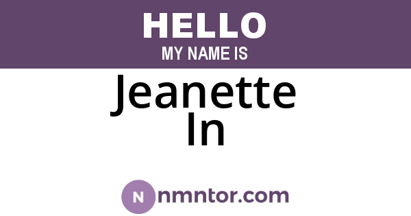Jeanette In