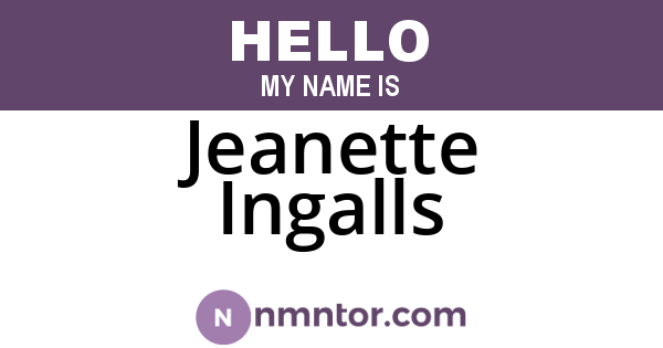 Jeanette Ingalls