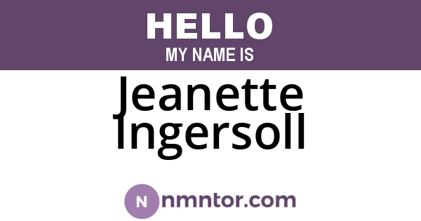 Jeanette Ingersoll