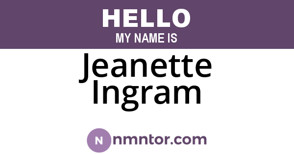 Jeanette Ingram
