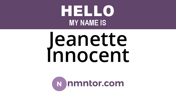 Jeanette Innocent