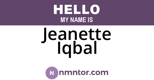 Jeanette Iqbal