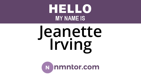Jeanette Irving