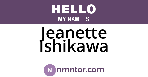 Jeanette Ishikawa