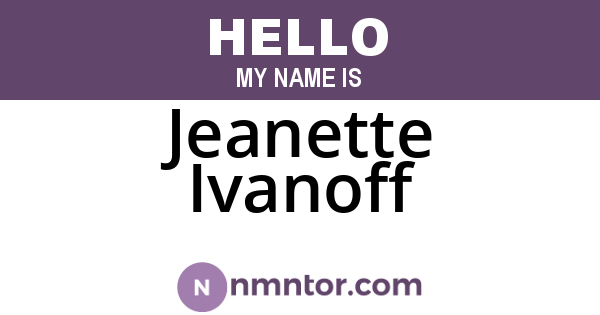 Jeanette Ivanoff