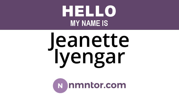 Jeanette Iyengar