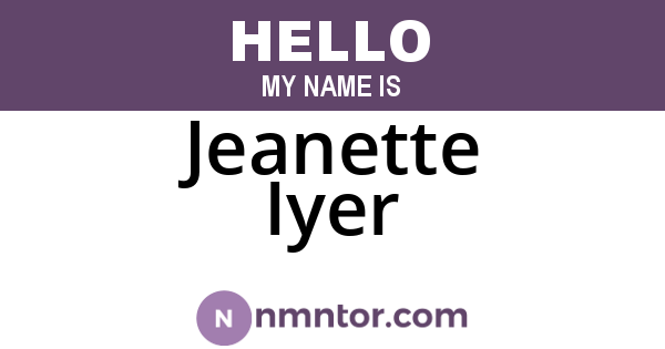 Jeanette Iyer