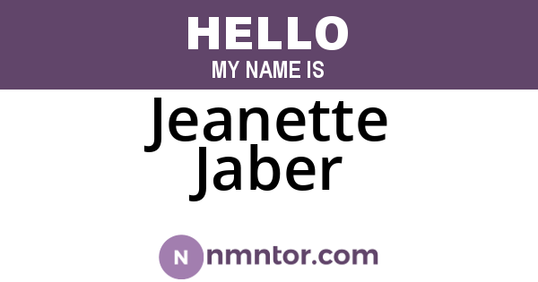 Jeanette Jaber