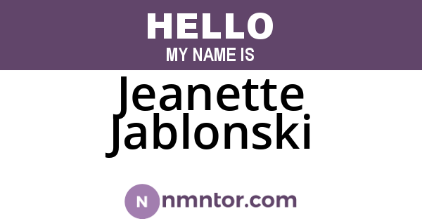 Jeanette Jablonski